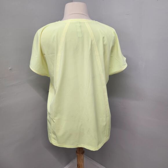 ATHLETA BOULEVARD V-NECK TEE T-SHIRT Size 1X Neon Yellow Green - Picture 4 of 10